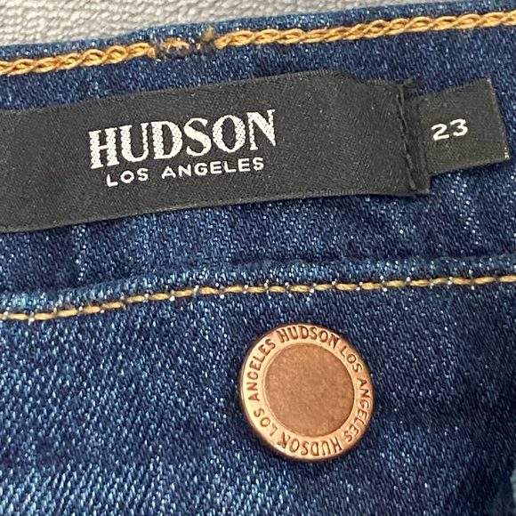 Hudson Jean Shorts Gemma Mid Rise Cut Off Womens Size 23 Dark Wash New With Tag - Picture 5 of 9